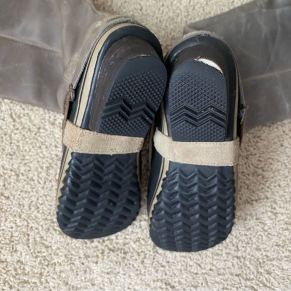 SOREL Slimpack Riding Boot Winter Rain Snow Duck Boot Size 10 Gray Leather - Picture 4 of 5